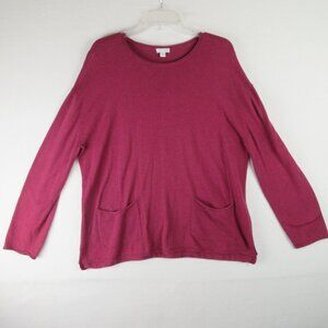 J. Jill Front Pocket Layered Split Hem Sweater Size XL Lagenlook